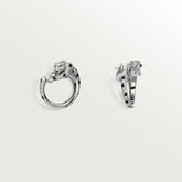 PANTHERE DIAMOND ONYX GREEN EMERAL SILVER EARRINGS