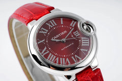 BALLON BLEU 33MM AUTOMATIC RED DIAL LEATHER 2021