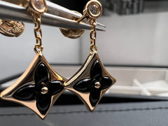 BLOSSOM STAR PINK GOLD ONYX EARRINGS