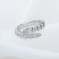 SERPENTI RING SILVER DIAMOND PAVED 4MM