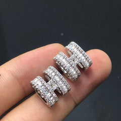 CLIC H SILVER DIAMOND EARRINGS