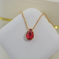 BOHEME CARNELIAN PINK GOLD NECKLACE