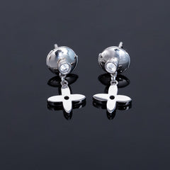 VIDYLLE SILVER DIAMOND MINI DROP EARRINGS