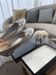 BALLET FLATS SILVER LAMBSKIN