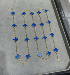 CLOVER 20 MOTIF AGATE 86CM NECKLACE