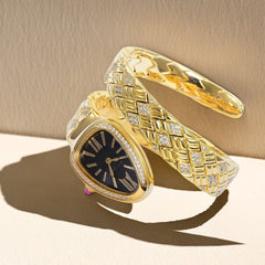 SERPENTI SPIGA 35 GOLD BLACK DIAL