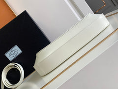 CLEO 30 WHITE BRUSHED LEATHER SHOULDER BAG