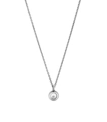 HAPPY PEDANT SILVER DIAMOND NECKLACE