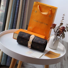 LV 25S ASTUCCIO PER 3 OROLOGI 20 IN BROWN MONOGRAM CALFSKIN