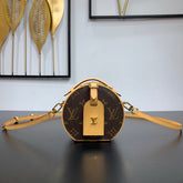 MINI BOITE CHAPEAU 13 IN BROWN MONOGRAM CANVAS GOLD HARDWARE