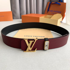 LV 25S BELT 38 MM IN DARK RED CALFSKIN 593214