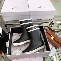 RAIN BOOTS IN BLACK MIX WHITE RUBBER