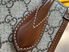 MINI TOTE 20 BAG IN BEIGE CANVAS AND BROWN CALFSKIN