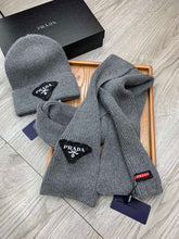 SET SCARF AND HAT IN MOUSE GRAY WOOL AND RABBIT FUR 386078