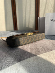 CHAIN SHOULDER BAG CLAUDE 33 IN BLACK TRIOMPHE CANVAS GOLD HARDWARE