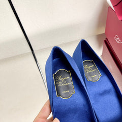 BELLE VIVIER PUMPS IN BLUE SILK