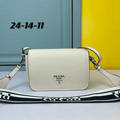 PRA 24 BAG WITH STRAP IN WHITE CALFSKIN