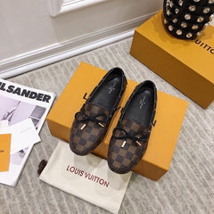 LV WOMEN'S DRIVER MOCCASIN IN EBENE DAMIER MONOGRAM CALFSKIN