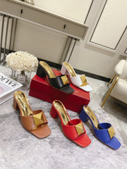 ONE STUD HEELED MULE 60 MM IN WHITE CALFSKIN