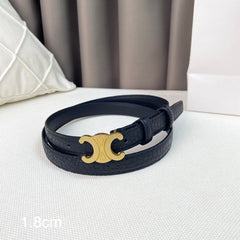 CL Belt 18mm Black Crocodile Embossed Calfskin Ghw
