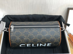 CYLINDRICAL 22 BAG BLACK PATTERN COWHIDE