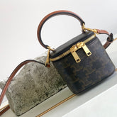 TRIOMPHE 9 CALFSKIN BLACK PATTERN BOX BAG