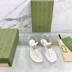 GG MARMONT 25 SANDAL WHITE CALKSKIN