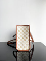 TRIOMPHE CABAS 35 WHITE CREAM CALFSKIN TOTE