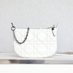 MINI CARO BAG 25 IN WHITE LAMBSKIN