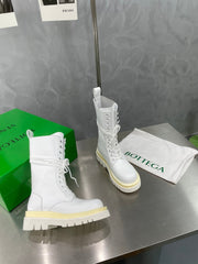 LUG LACE-UP BOOT IN WHITE CALFSKIN 7 CM