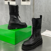 LUG LACE-UP BOOT IN BLACK CALFSKIN 7 CM