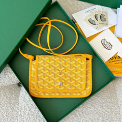 PLUMET POCKET WALLET 20 IN YELLOW GOYARDINE CANVAS AND LAMBSKIN TRIM