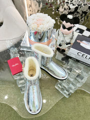 VIV SNOW ANKLE BOOTS IN SILVER PATENT CALFSKIN