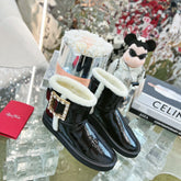 VIV SNOW ANKLE BOOTS IN BLACK PATENT CALFSKIN