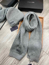 SET SCARF AND HAT IN PALE GRAY WOOL AND RABBIT FUR 388992