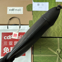 GG HORSEBIT SHOULDER BAG 39 IN BLACK CALFSKIN GOLD HARDWARE