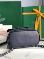 ALPIN MINI BACKPACK 21 IN NAVY BLUE LAMBSKIN AND GOYARDINE CANVAS