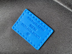 DEAN BACKPACK 42 IN BLUE AND BROWN MONOGRAM CANVAS