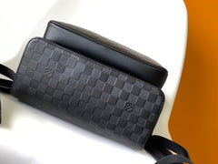 DAMIER CAMPUS BACKPACK 39 IN BLACK CALFSKIN AND CANVAS