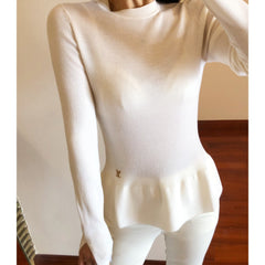 LV 25S CREW NECK RUFFLE PULLOVER 0081