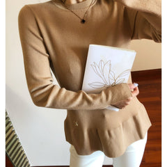 LV 25S CREW NECK RUFFLE PULLOVER 0084