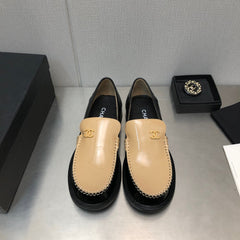 Double C Beige Cream Loafers Sheepskin