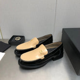 Double C Beige Cream Loafers Sheepskin