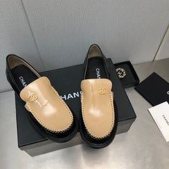 Double C Beige Cream Loafers Sheepskin