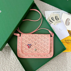 PLUMET POCKET WALLET 20 IN PINK GOYARDINE CANVAS AND LAMBSKIN TRIM