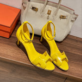 PREMIERE 70 SANDAL IN BRIGHT YELLOW CALFSKIN