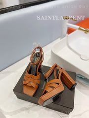 SL TRIBUTE FLATFORM SANDALS COPPER CALFSKIN