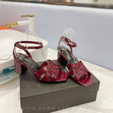 SL TRIBUTE SANDAL GLOSSY BERRY CALFSKIN
