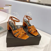 SL TRIBUTE SANDAL GLOSSY COPPER CALFSKIN