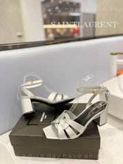 SL TRIBUTE SANDAL SILVER CALFSKIN